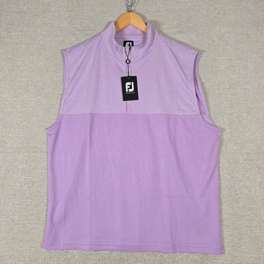 FootJoy Mens Heather‎ Yoke 1/2 Zip Golf Vest Lavender Purple 25323 XL NEW